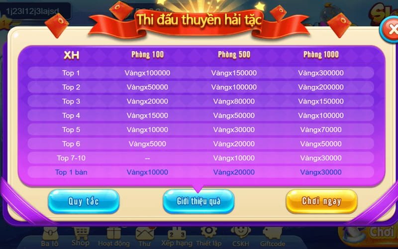 Đua top hay chơi mini game đều giúp thành viên có thêm code thưởng 